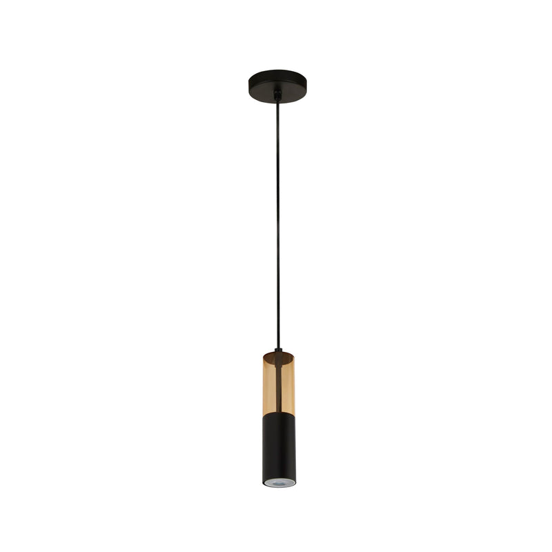 Searchlight 82121-1BK Merrygold Pendant - Black Metal & Amber Acrylic