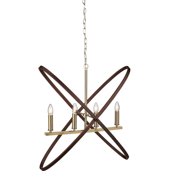 Searchlight 8244-4BZ Hoopla 4Lt Ceiling Pendant - Bronze Metal