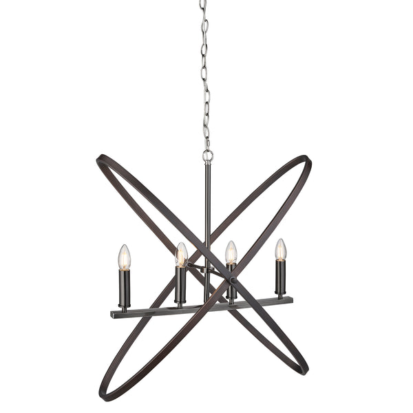 Searchlight 8244-4PW Hoopla 4Lt Pendant - Pewter Metal