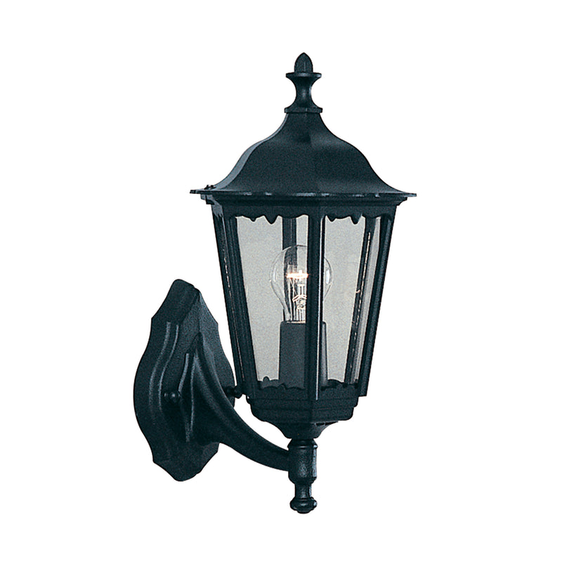 Searchlight 82530BK Alex  Outdoor Wall Light - Black Metal & Glass