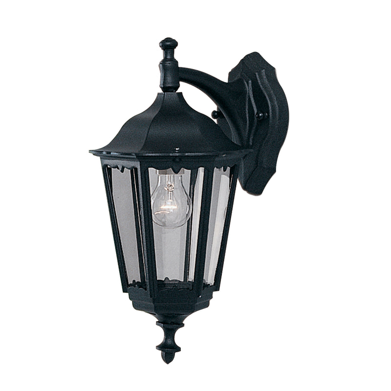 Searchlight 82531BK Alex  Outdoor Wall Light - Black Metal & Glass