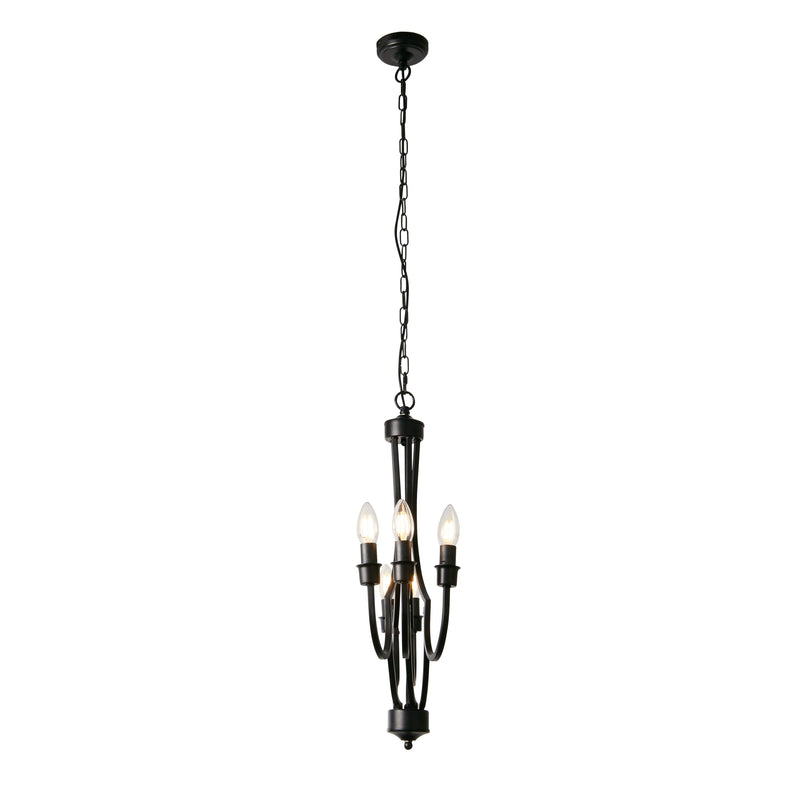 Searchlight 82915-5BK Lodge 5Lt Pendant - Black Metal