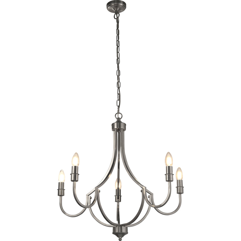 Searchlight 82915-5SS Lodge 5Lt Pendant - Satin Silver Metal