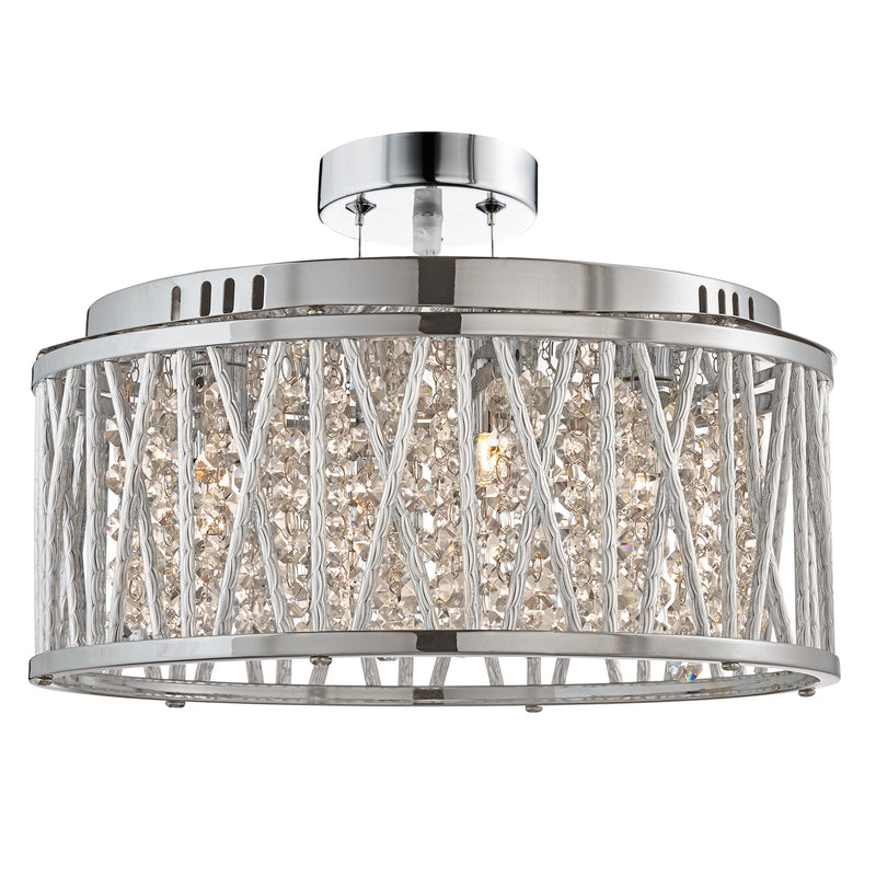 Searchlight 8335-5CC Elise 5Lt Pendant/Semi-Flush - Chrome & Crystal