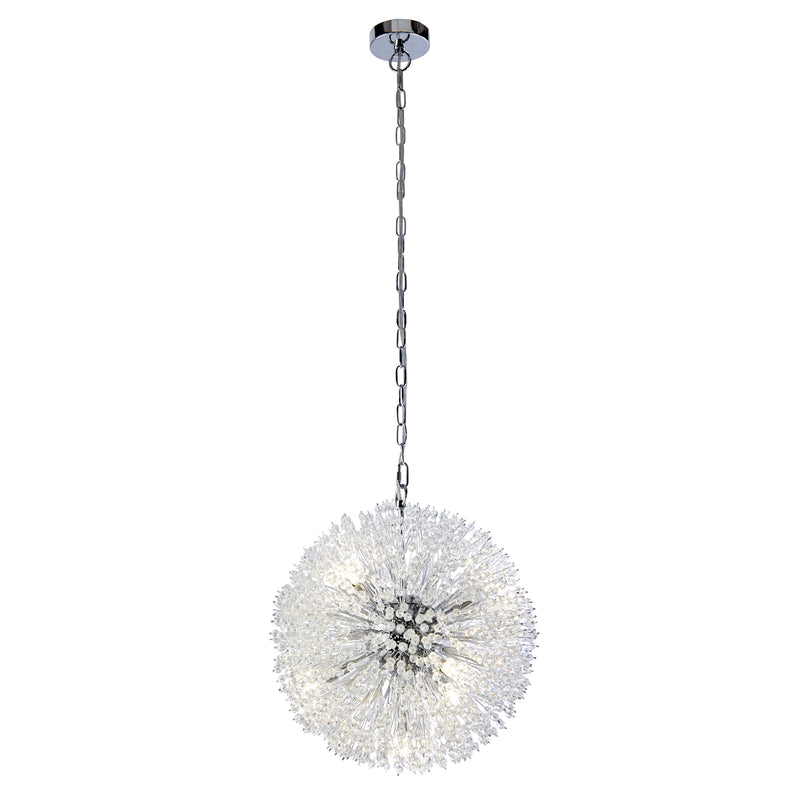 Searchlight 83420-7CC Sunburst 7Lt Pendant - Chrome Metal & Glass Beads