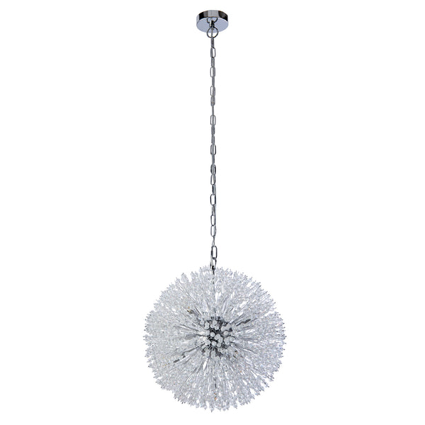 Searchlight 83420-7CC Sunburst 7Lt Pendant - Chrome Metal & Glass Beads