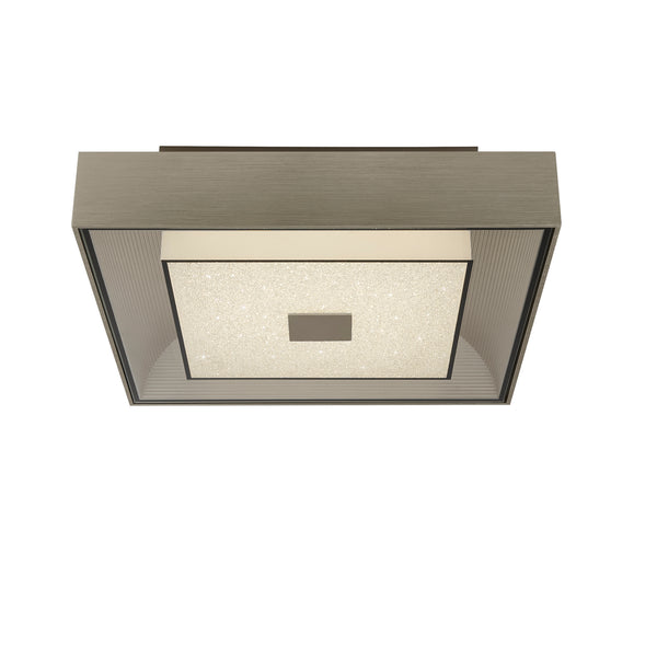 Searchlight 8674SS Rhea LED Flush Ceiling Light - Silver & Crystal Sand