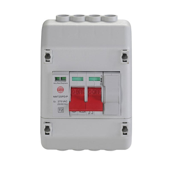 Wylex REC2SPD Enclosed, Insulated, 100A DP Supply Isolator with Type 2 SPD - Wylex - Falcon Electrical