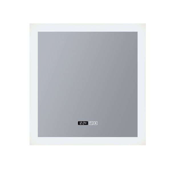 Searchlight 97321 Square Bathroom Mirror - Digital Clock, Demister