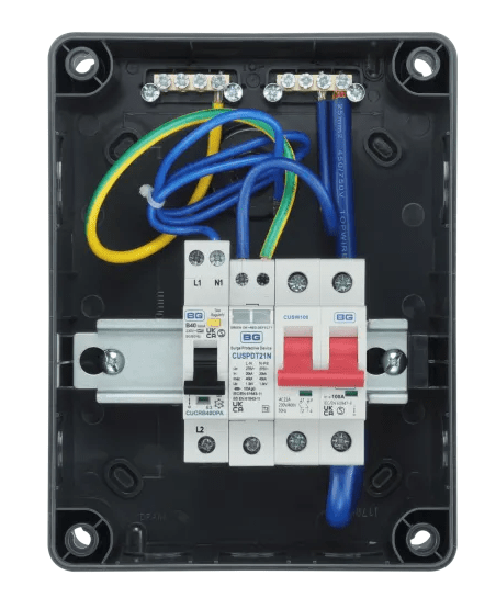 BG CP5MRDPS1G Electric Vehicle (EV) Distribution Board w/ 100A Main Switch, RCBO & T2 SPD - BG - Falcon Electrical