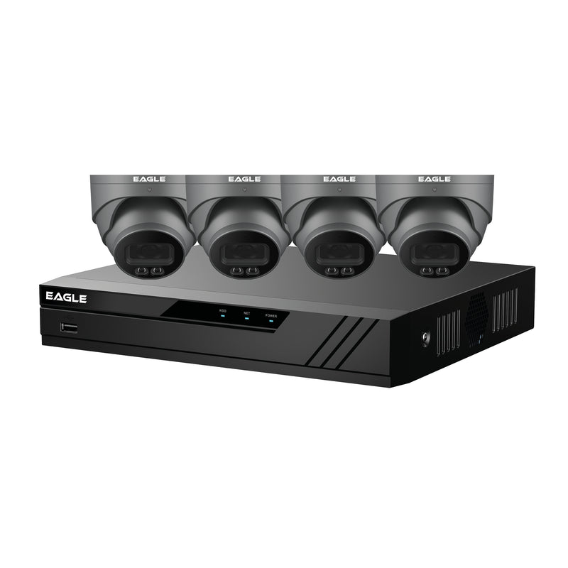 Eagle CV-8IP-4DOME-2TB-G 4MP IP Full-Colour CCTV Kit w/ NVR & 4 Cameras