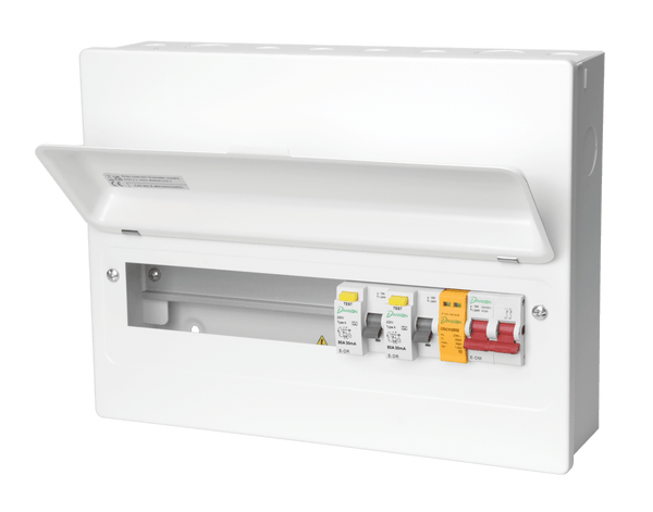 Danson E - MH16433 - SPD1 (E - MH5580/SPD1) 9 - Way Cons. Unit 100A Swi. Discnr. & 2 x 80A 30mA Type A RCDs + SPD + 8 MCBs - Danson - Falcon Electrical