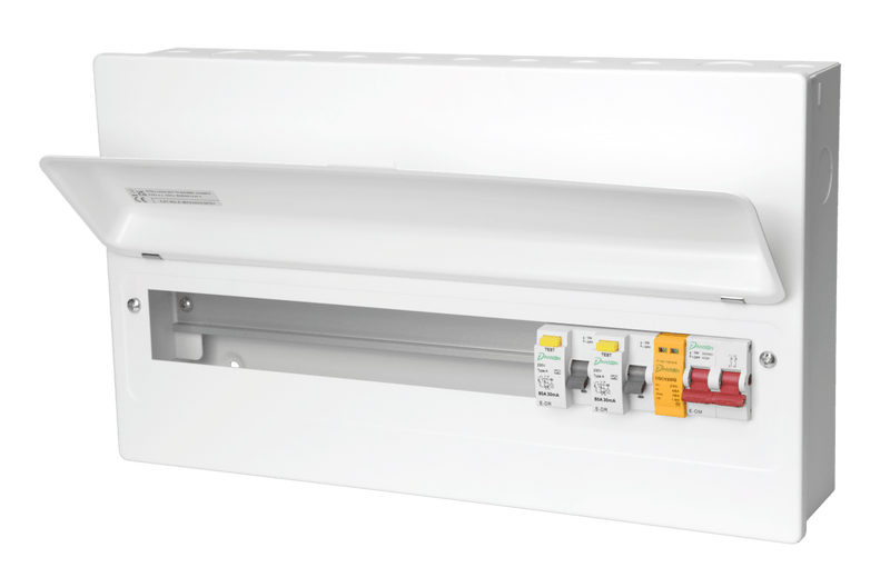 Danson E - MH22433 - SPD1 (E - MH8880/SPD1) 15 Way Cons. Unit 100A Swi. Discnr. & 2 x 80A 30mA Type A RCDs & SPD + 14 MCBs - Danson - Falcon Electrical