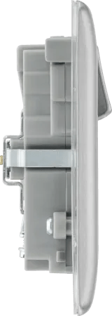 BG NBS22UAC45G Nexus Metal Brushed Steel Double 13A Socket with Type A and C Charger 45W - BG - Falcon Electrical