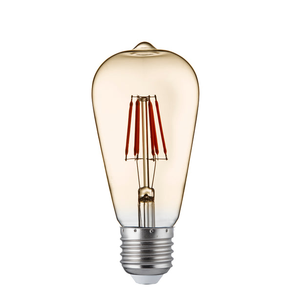 Searchlight PL3327-6WW Pack 5 Dimmable LED E27 Filament Squirrel Lamp - Amber Glass