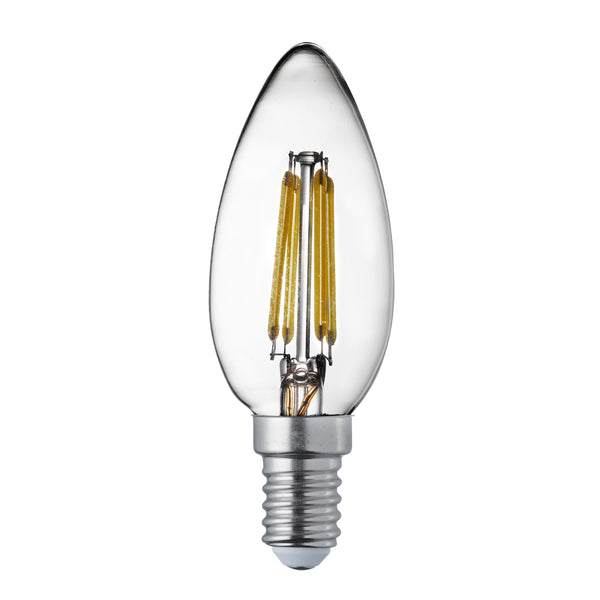 Searchlight PL3914-4WW Pack 10 Dimmable E14 LED Filament Candle Lamp - Warm White