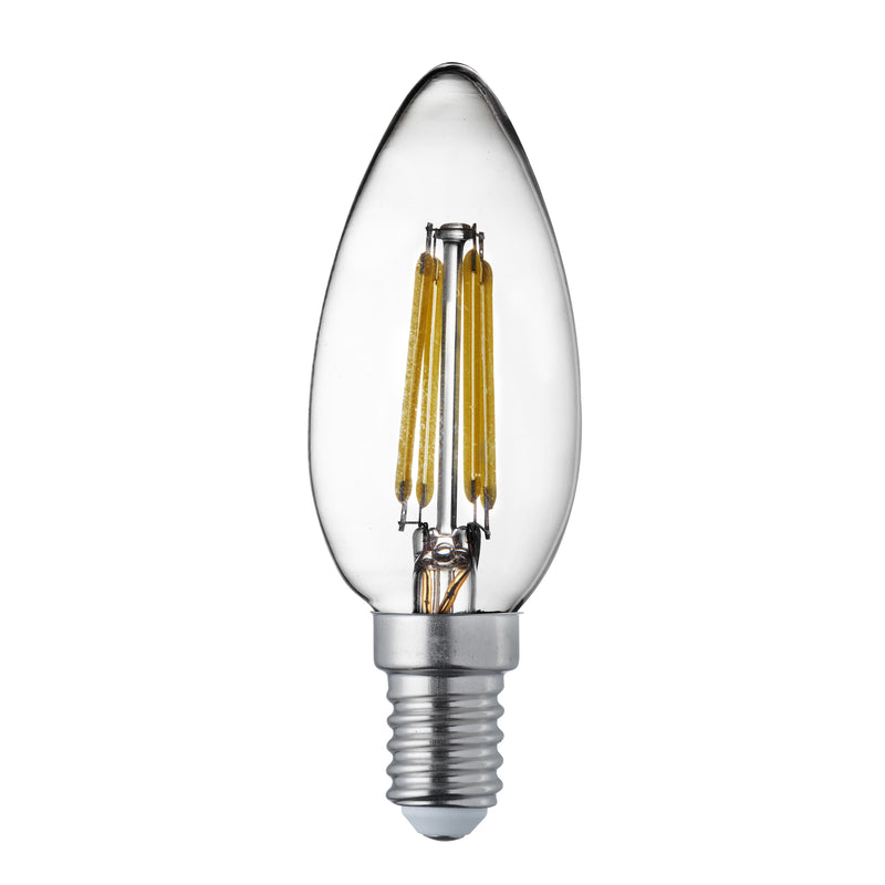 Searchlight PL3914-4WW Pack 10 Dimmable E14 LED Filament Candle Lamp - Warm White