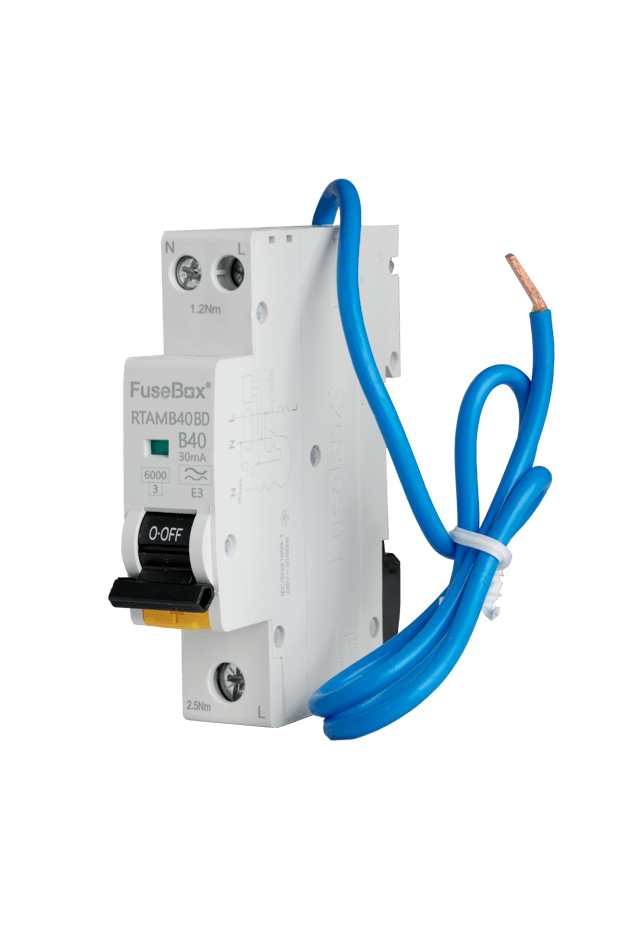 Fusebox RTAMB40BD Bi - Directional MINI 40A B RCBO 1P+N (sw) 30mA 6kA - Fusebox - Falcon Electrical