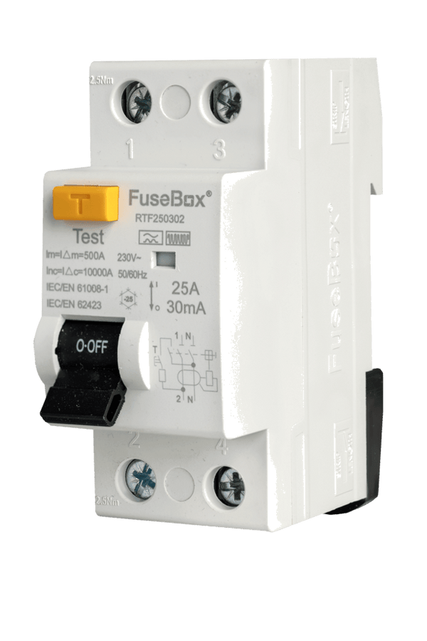 Fusebox RTF250302 TYPE F RCD 25A 30MA 2P - Fusebox - Falcon Electrical