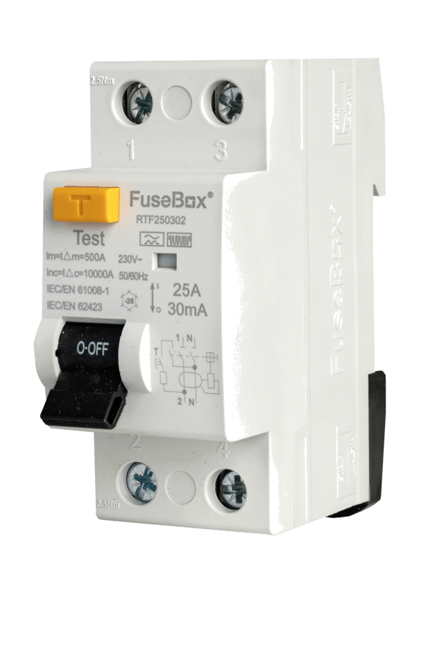 Fusebox RTF250302 TYPE F RCD 25A 30MA 2P - Fusebox - Falcon Electrical