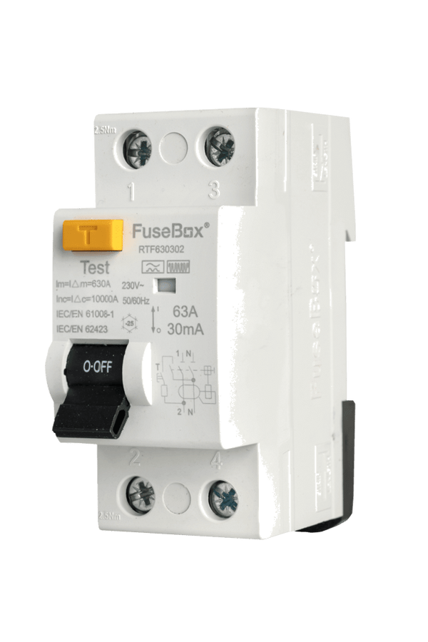 Fusebox RTF630302 TYPE F RCD 63A 30MA 2P - Fusebox - Falcon Electrical