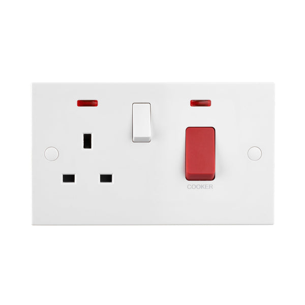 Saxby SE551 45A DP Cooker Switch with 13A Socket with Neon