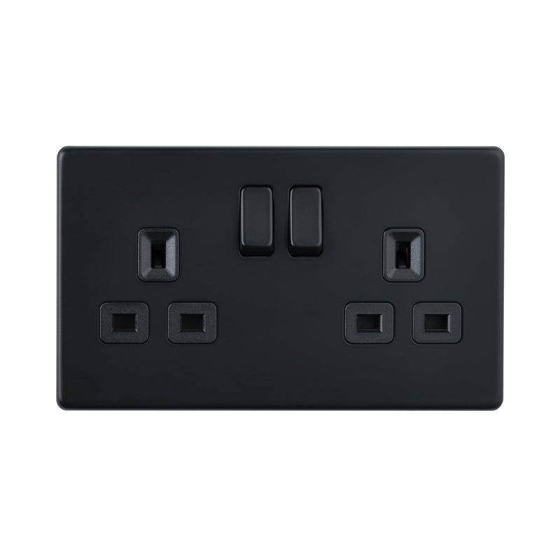 Saxby SL422BLB 13A 2G DP Switched Socket