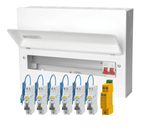 BEST OFFER!! Danson 9 Way Consumer Unit w/ 100A MS, 1 Mod SPD and 6 RCBOs - Danson - Falcon Electrical