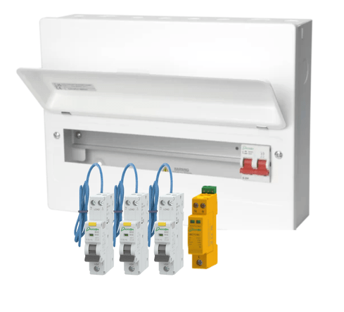 BEST OFFER!! Danson 5 Way Consumer Unit w/ 100A MS, 1 Mod SPD and 3 RCBOs - Danson - Falcon Electrical