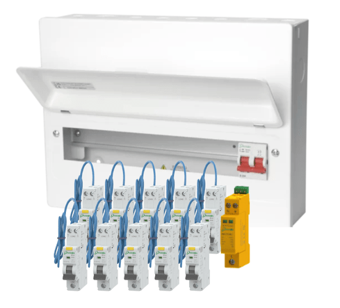 BEST OFFER!! Danson 13 Way Consumer Unit w/ 100A MS, 1 Mod SPD and 10 RCBOs - Danson - Falcon Electrical