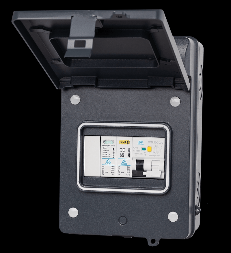 Whitecliffe WMIP40BSP Weatherproof (Ourdoor) EV Protection Unit w/ 40A RCBO + SPD - Whitecliffe - Falcon Electrical