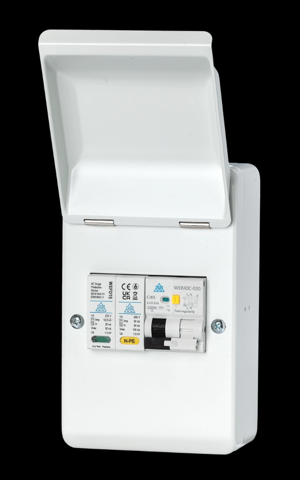 Whitecliffe WMRC40BSP EV Protection Unit w/ 40A RCBO + SPD - Whitecliffe - Falcon Electrical