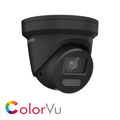 Hikvision DS-2CD2387G2-LSU/SL(2.8MM)B(C) 8MP AcuSense & ColorVu external turret, 2.8mm lens, IP67, H.265+, DC12V & PoE, WDR, built in microphone, built in speaker and alarm, Active strobe lightand audio alarm to warn intruders off - Hikvision - Falcon Electrical UK