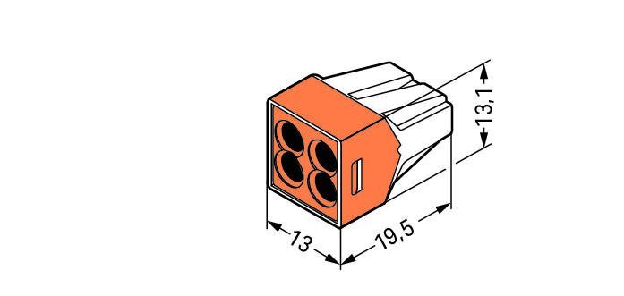 Wago Connector Push-Wire 4 Conductor for J-Boxes (773-104) - Box of 100 - Wago - Falcon Electrical UK