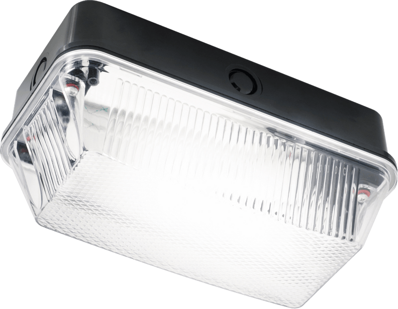 Knightsbridge MLA BH22PB 230V IP65 60W B22 Bulkhead with Clear Prismatic Diffuser and Black Plastic Base - Knightsbridge MLA - Falcon Electrical UK