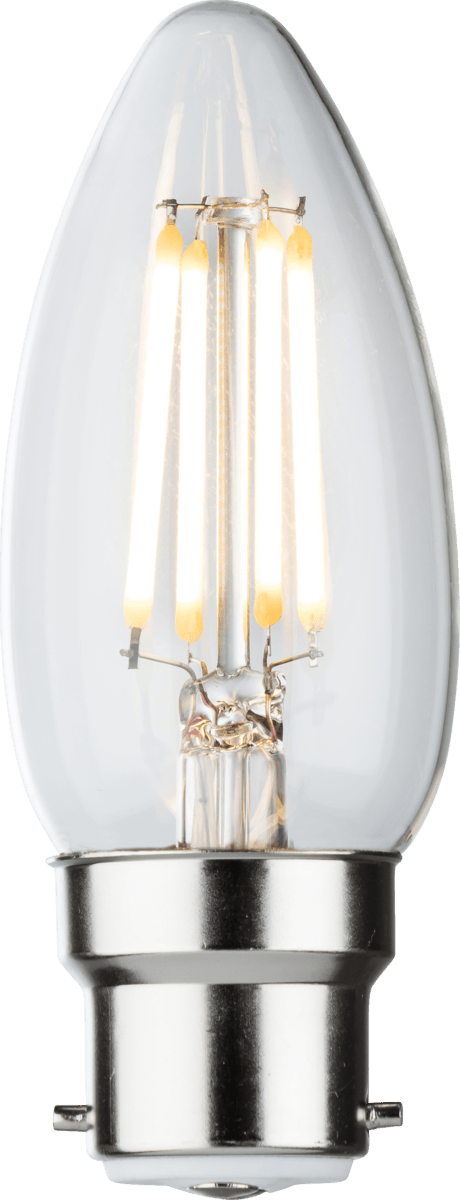 Knightsbridge MLA CLD4ABCC 230V 4W LED BC Clear Candle Filament Lamp 2700K Dimmable - Knightsbridge MLA - Falcon Electrical UK