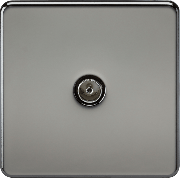 Knightsbridge MLA SF0100BN Screwless 1G TV Outlet (Non-Isolated) - Black Nickel - Knightsbridge MLA - Falcon Electrical UK