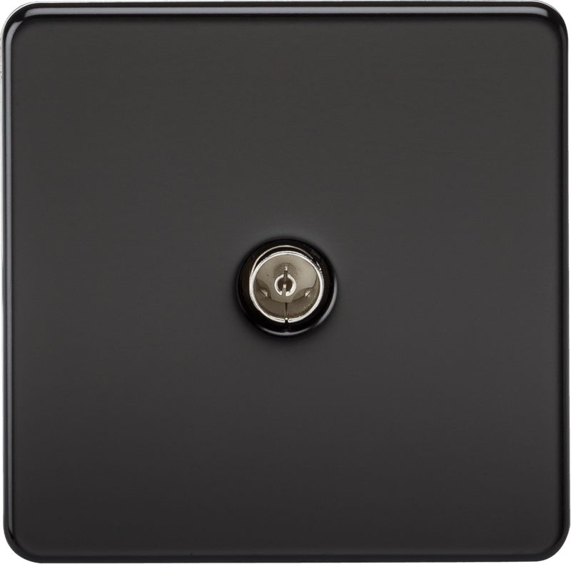 Knightsbridge MLA SF0100MB Screwless 1G TV Outlet (Non-Isolated) - Matt Black - Knightsbridge MLA - Falcon Electrical UK