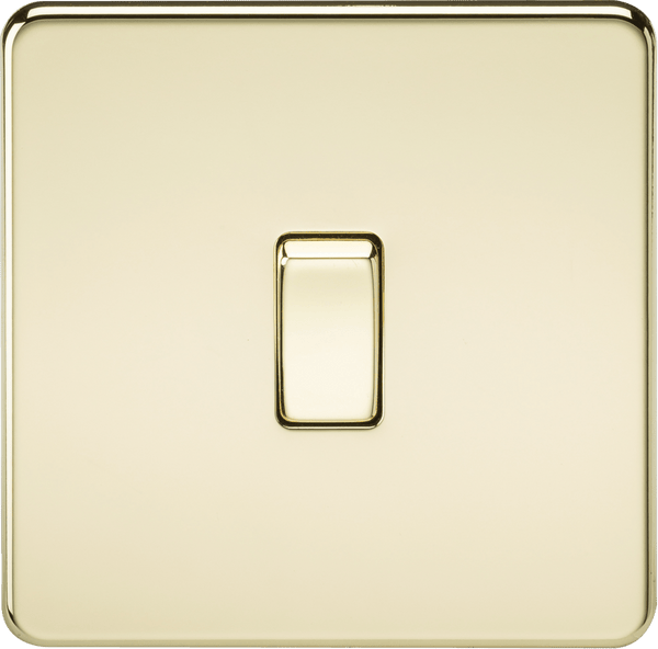 Knightsbridge MLA SF1200PB Screwless 10AX 1G Intermediate Switch - Polished Brass - Knightsbridge MLA - Falcon Electrical UK