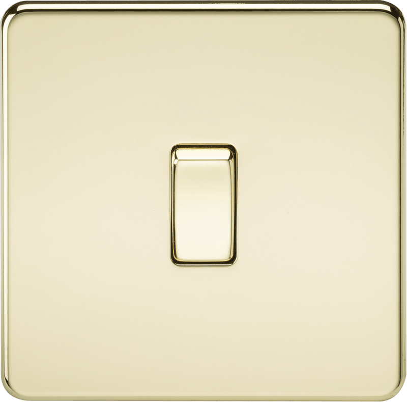 Knightsbridge MLA SF1200PB Screwless 10AX 1G Intermediate Switch - Polished Brass - Knightsbridge MLA - Falcon Electrical UK