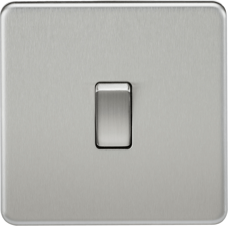 Knightsbridge MLA SF2000BC Screwless 10AX 1G 2-Way Switch - Brushed Chrome - Knightsbridge MLA - Falcon Electrical UK