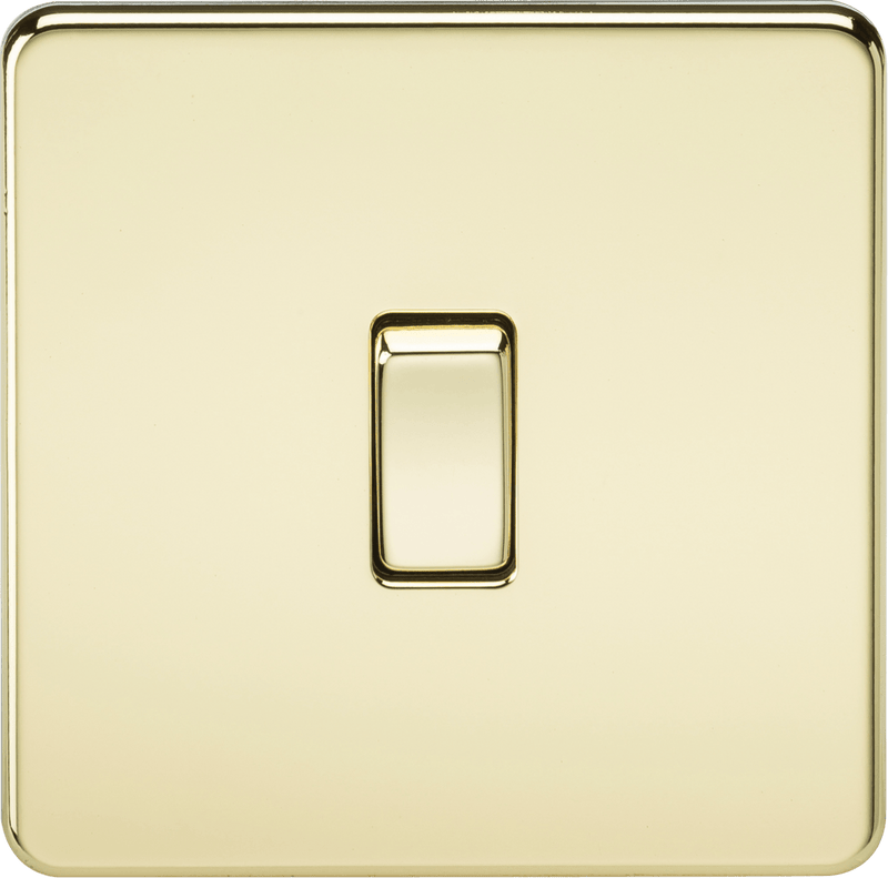 Knightsbridge MLA SF2000PB Screwless 10AX 1G 2-Way Switch - Polished Brass - Knightsbridge MLA - Falcon Electrical UK