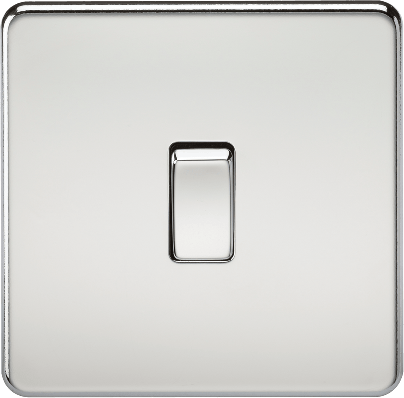 Knightsbridge MLA SF2000PC Screwless 10AX 1G 2-Way Switch - Polished Chrome - Knightsbridge MLA - Falcon Electrical UK