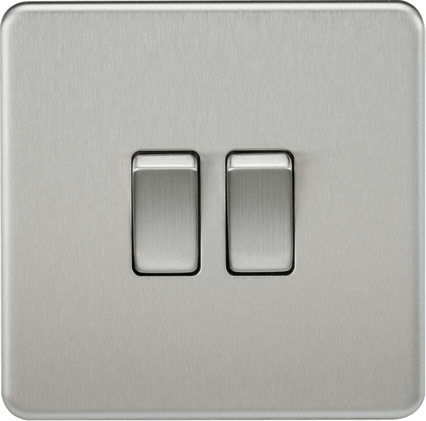 Knightsbridge MLA SF3000BC Screwless 10AX 2G 2-Way Switch - Brushed Chrome - Knightsbridge MLA - Falcon Electrical UK