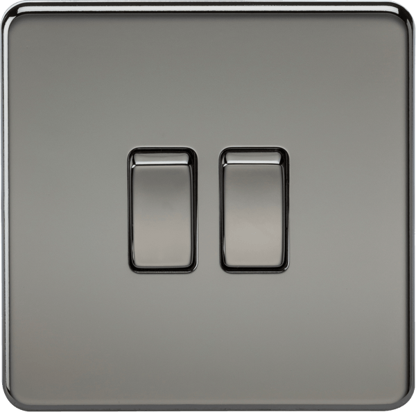 Knightsbridge MLA SF3000BN Screwless 10AX 2G 2-Way Switch - Black Nickel - Knightsbridge MLA - Falcon Electrical UK