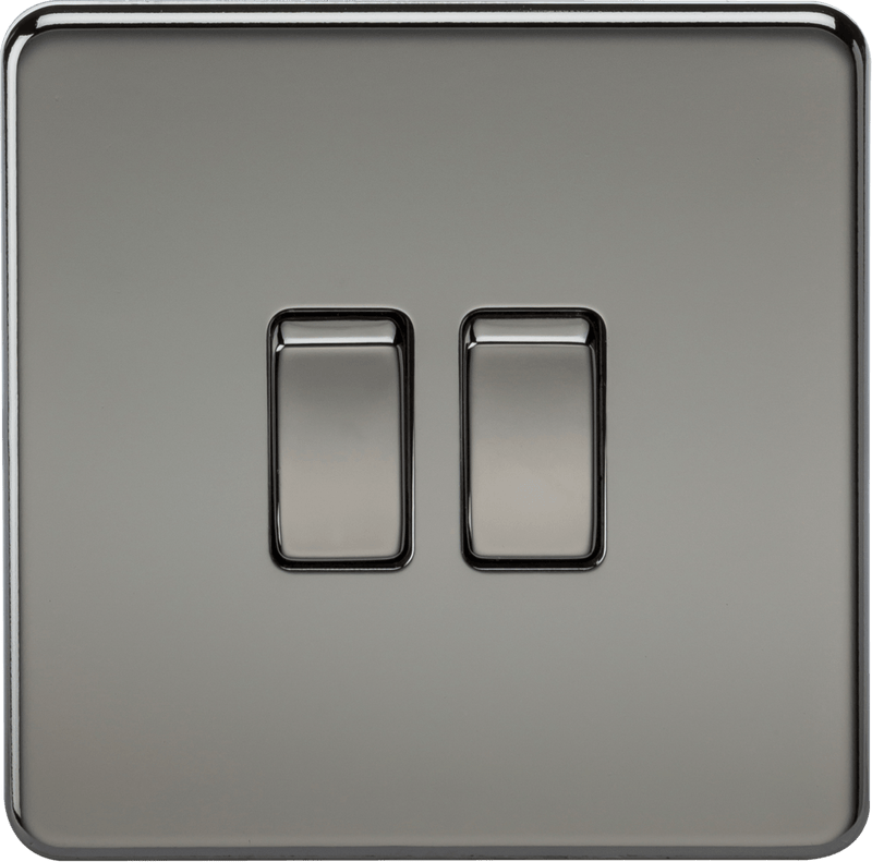 Knightsbridge MLA SF3000BN Screwless 10AX 2G 2-Way Switch - Black Nickel - Knightsbridge MLA - Falcon Electrical UK