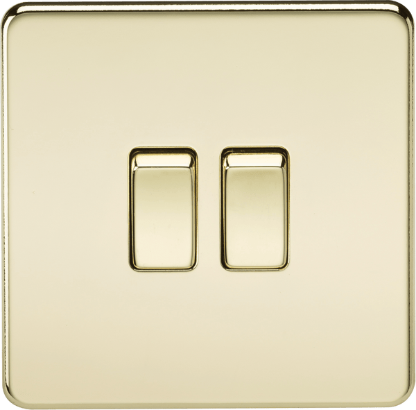 Knightsbridge MLA SF3000PB Screwless 10AX 2G 2-Way Switch - Polished Brass - Knightsbridge MLA - Falcon Electrical UK