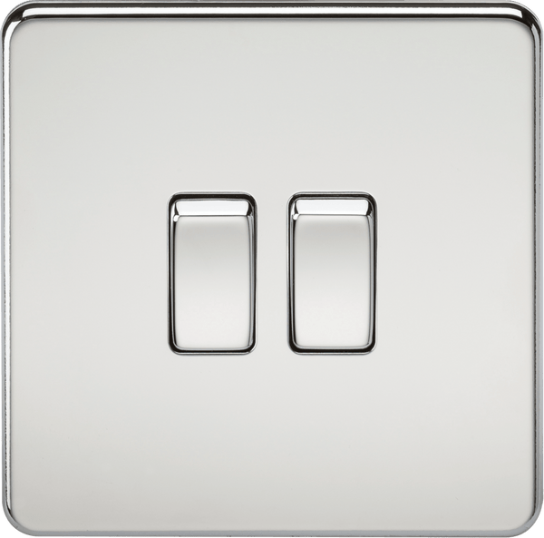 Knightsbridge MLA SF3000PC Screwless 10AX 2G 2-Way Switch - Polished Chrome - Knightsbridge MLA - Falcon Electrical UK