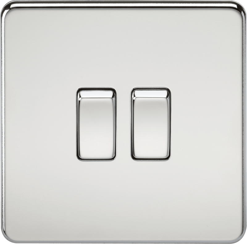 Knightsbridge MLA SF3000PC Screwless 10AX 2G 2-Way Switch - Polished Chrome - Knightsbridge MLA - Falcon Electrical UK