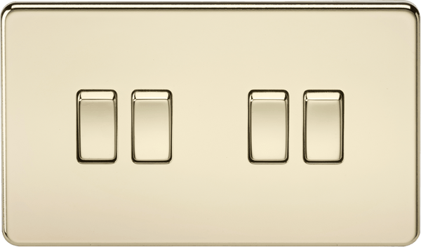 Knightsbridge MLA SF4100PB Screwless 10AX 4G 2-Way Switch - Polished Brass - Knightsbridge MLA - Falcon Electrical UK